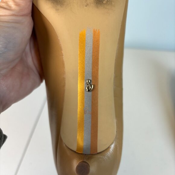 Sam Edelman Hazel Pointed-Toe Kitten Heel Pumps Soft Beige Leather Women’s Size - Picture 9 of 11